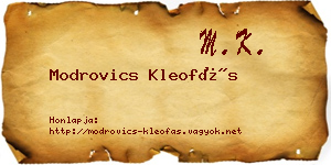 Modrovics Kleofás névjegykártya